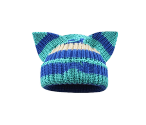Bonnet Bohème Brodé Tricoté à la Main avec Longues Tresses Noires Rayées 3D Unisexe Adulte Hiver Réglable 56-58CM Extérieur - Product Image 4