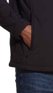 Veste en polaire noire pour homme, col montant, fermeture éclair, coupe-vent, décontractée, pour l'automne, coupe régulière, en polyester - Product Image 3