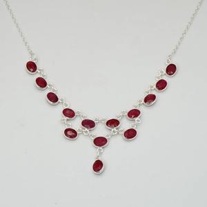 Collier ras-de-cou en argent sterling 925 avec rubis rouge de qualité supérieure, serti clos, pour femme, par Manauafacaters - Product Image 2