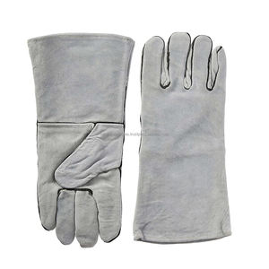 Gants de soudage en cuir de vachette de haute qualité à manches longues, résistants à la chaleur et aux coupures, protection des mains de sécurité en gros en usine - Product Image 1
