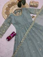 Vestido Anarkali de Diseñador, Nuevo y Moderno, en Oferta, para Mujer, Manga Larga, Hermoso, de Georgette, Estilo Indio-Pakistaní, Listo para Usar