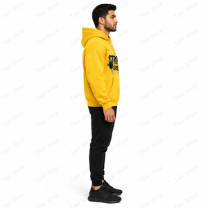 <b>Mens</b> Oversized Hoodie Acid Wash Cotton Fleece Pullover Hooded Sweatshirt <b>Long</b> <b>Sleeve</b> Streetwear <b>Top</b> Washed Oversized Hoodies - Product Image 3