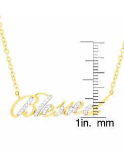 Collana con ciondolo di diamanti "benedetto" 18 "(1/6 ct. T. w.) in argento Sterling placcato oro 14k | Macacy's - Product Image 3