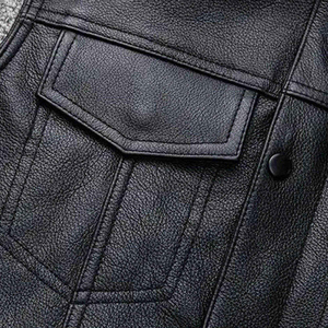 Chaleco de Cuero para Hombre, Diseño Personalizado, Alta Calidad, Informal, Transpirable, Resistente al Viento, Sin Mangas, para Motocicleta, Todas las Tallas, Pakistán - Product Image 5