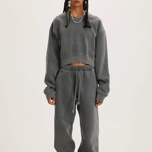 Sudadera con Capucha y Pantalones Deportivos de 2 Piezas, Unisex, para Mujer, con Logotipo Personalizado, Estilo Urbano, Ecológicos, Transpirables, de Forro Polar, 100% Algodón, para Otoño - Product Image 2