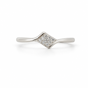 925 Sterling <b>Silver</b> Women's Geometric <b>Wave</b> <b>Ring</b> with Cubic Zirconia Minimalist Modern High Polish Finish Daily Wear Wedding Part - Product Image 1