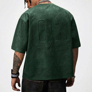 เสื้อยืดโอเวอร์ไซส์ผ้าฝ้าย 100% เนื้อหนา พิมพ์ลายนูน 3 มิติ พรีเมียม แฟชั่น เรียบง่าย สั่งทำได้ สำหรับผู้ชายและผู้หญิง เสื้อแขนกุดลำลอง - Product Image 4