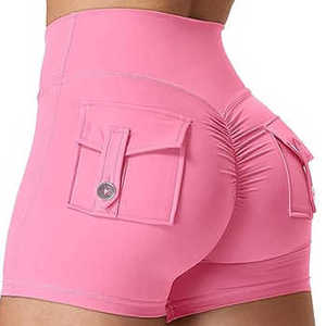 High <b>Waist</b> Cross <b>Waist</b> Women Shorts Breathable Quick Dry Yoga Running Gym Fitness Shorts - Product Image 2