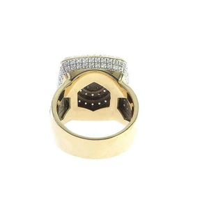 Anillo de Moissanita Redondo de Lujo con Incrustaciones, Plata de Ley 925 con Acabado en Oro de 14K, Color D VVS, Estilo Hip-Hop - Product Image 2