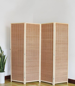 Paravent pliant traditionnel en bambou, rotin et osier pour la maison et le bureau - Product Image 1