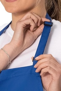 Delantal Azul con Bolsillos y Cierre de Lazo, Uniforme para Mujer de Restaurante o Bar, 100% Poliéster Tejido - Product Image 6