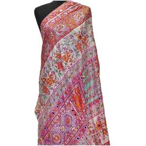 Fashion Mirror Work <b>Shawl</b> Traditional <b>Scarves</b> <b>Shawls</b> & Hijab Luxury Embroidered Wrap for Women Cultural Festive Occasion Wear - Product Image 1