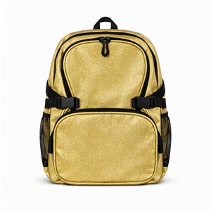 Mochila Deportiva Impermeable Premium con Lentejuelas Doradas para Animadoras, con Parches Bordados, Bolsillos Laterales de Malla, Personalizable para Equipos, Venta al Por Mayor OEM - Product Image 1