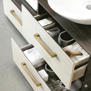 Modern Gold Zinc Alloy Rectangular <b>Bar</b> Cabinet Handles <b>Pulls</b> <b>for</b> Drawer Kitchen Bathroom Dining & Bedroom Wardrobe Furniture - Product Image 5