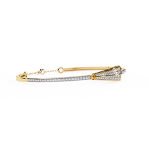 Lab Grown Diamond Tennis <b>Bracelet</b> for Women | Ethnic Style | 14K Gold Plated | Round Brilliant Cut | Daily Wear - Product Image 2