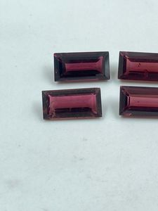 Granate rojo natural de alta calidad, corte rectangular, color rojo intenso, 7,40 quilates, 5x10 mm, 4 piezas para la fabricación de joyas - Product Image 4