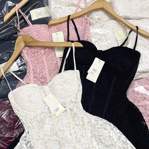 Vestidos plisados de encaje para mujer, a la moda, sexys, de cintura natural, ajustados, sin tirantes, de gasa, casuales, lavables, precio de fábrica, personalizados - Product Image 5