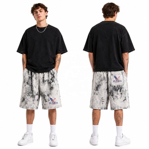 Washed Oversized <b>Men's</b> T-<b>Shirt</b> Set 100% Cotton Eco-Friendly Vintage Streetwear Short Sleeve Crew Neck Tee and Shorts Outfit - Product Image 3