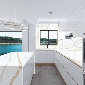 แผ่นหินเทียมสำหรับตกแต่งโรงแรมหินควอตซ์สีขาว & คาลาคัทต้าดีไซน์ทันสมัย odm/oem - Product Image 6