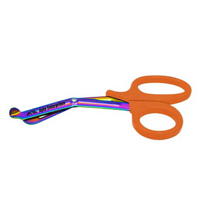 Ciseaux EMT 7,25 pouces, lames arc-en-ciel avec manche orange, acier inoxydable allemand, ciseaux utilitaires EMT, bandage de traumatisme, paramédical - Product Image 4