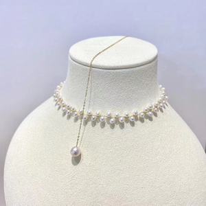 Collier Pendentif Reine en Or 18 carats Polyvalent avec Perle d'Eau Douce Naturelle de 8-9 mm, Chaîne en Argent Véritable de Chanvre à Forte Luminosité, Cadeau - Product Image 2