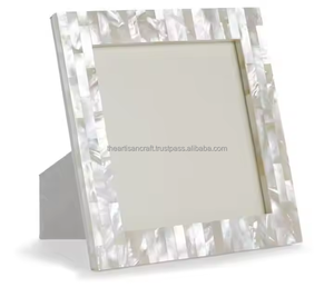 High Quality Handmade Mother of <b>Pearl</b> <b>Photo</b> <b>Frame</b> Resin Crafts with Wood Board Support - Product Image 1