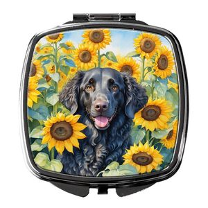 Retriever con revestimiento rizado Girasoles Plegable de mano Compacto Viaje Maquillaje Espejo Regalo para mujeres y niñas - Product Image 1