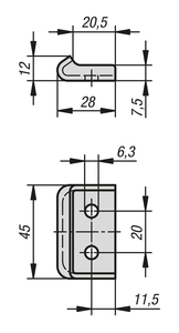 Loquet en acier K0048 avec anse pivotante, trous de fixation réglables, galvanisé et passivé, qualité industrielle - Product Image 4