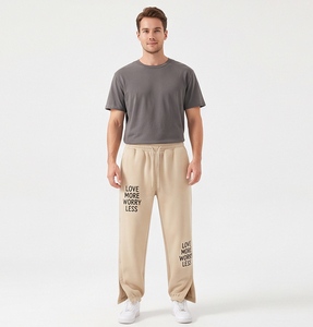 กางเกงวอร์มผู้ชายแบบติดกระดุม มีเชือกผูกเอว ทรงหลวม สวมใส่สบาย เหมาะสำหรับฤดูหนาว กางเกงจ็อกเกอร์ เสื้อผ้าผู้ชายสั่งทำขายส่ง - Product Image 2