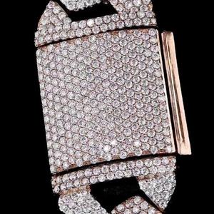 Collier Miami Cuban Link en Moissanite Givrée 17mm pour Homme, Chaîne Double Rangée VVS1 en Argent Sterling 925 Massif Plaqué Or Certifié - Product Image 6