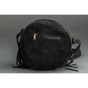 Bolso bandolera de cuero de ante para mujer bohemio Vintage a la moda al por mayor vaquera con cremallera circular y flecos portátil para invierno y otoño - Product Image 3