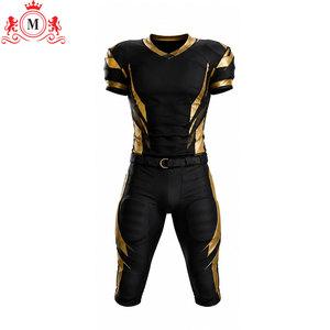 Impression par sublimation or noir, matériau polyester de haute qualité, service OEM, uniforme de football américain - Product Image 3