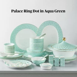 Exquisite Light Luxury Premium Bone China Tableware with Gold-painted Palace <b>Ring</b> Dot pattern for Gift and Home use - Product Image 1
