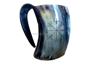 Mug en corne de buffle naturelle de haute qualité avec poignée, moderne, pour boire directement, isolation thermique, écologique, pour bière, vin, hydromel, bière artisanale - Product Image 2
