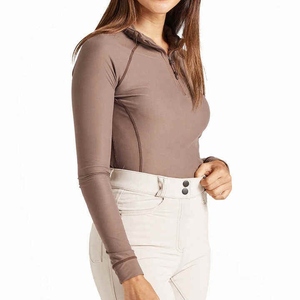 Equestrian Horse Riding Baselayers Show Shirts Top for Women OEM Customized Logo Training Polo Tops for Women - Product Image 3