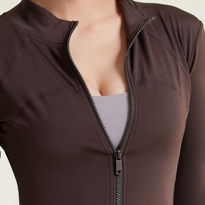 Solid Color Gym Fitness <b>Jacket</b> Yoga With Pockets Morning <b>Workout</b> White Yoga <b>Jacket</b> Quick-Dry Slim Yoga <b>Jacket</b> - Product Image 2