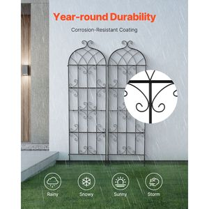 Traliccio per Fiori da Giardino in Metallo Antiruggine 71 x 20 Pollici, Traliccio per Rose Rampicanti da Esterno, Alto 2,4 Metri, Confezione da 2 per Giardino - Product Image 4