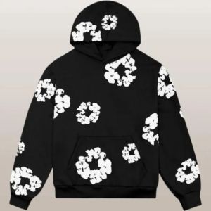 Ensemble sweat à capuche et jogging noir à imprimé floral personnalisé pour femme, survêtement décontracté deux pièces - Product Image 3