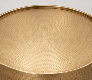 Nouvelle table basse ronde en aluminium martelé, design luxueux et fait main, pour salon, chambre et bureau. - Product Image 3
