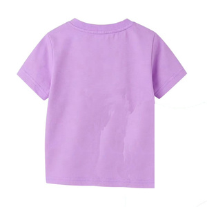 Camisetas de Algodón 100% para Niñas Pequeñas, Cuello Redondo, Estampado de Pájaros de Dibujos Animados, Manga Corta con Volantes, Anti-Pilling, Transpirables, Venta al Por Mayor - Product Image 2
