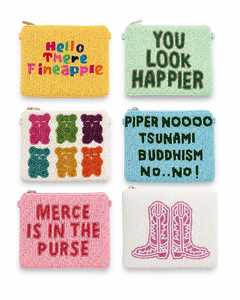 กระเป๋าผ้าฝ้ายปักลายสีชมพูสองด้าน พร้อมลาย Sip & Play และลายจุด ดีไซน์ Babyis รูปทรงสี่เหลี่ยมผืนผ้า กระเป๋าทำมือ - Product Image 4