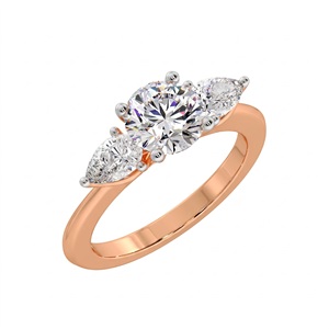 แหวนเพชรทองคำ 18K 14K คุณภาพสูง 1.5 กะรัต โอเปร่า สามเม็ด เพชรเลี้ยงในห้องปฏิบัติการ แหวนหมั้นสำหรับผู้หญิง เครื่องประดับหรูหรา - Product Image 3
