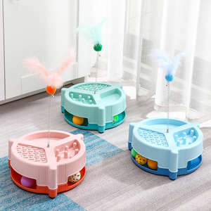 2 1 <b>Cat</b> Toys Modern Eco-Friendly Interactive Amusement Plate Moving Turntable Teaser Pet New Design Plastic <b>Slow</b> <b>Feeder</b> Bowl - Product Image 3