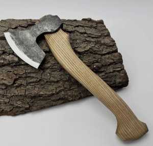 Hacha de tallado forjada a mano de acero con mango de fresno, herramienta para tallar madera - Product Image 3