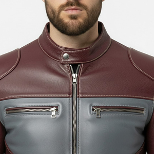 Veste en cuir véritable pour homme, édition limitée, taille américaine, appliqué en cuir d'agneau, broderie diamant, veste d'hiver de haute qualité pour homme - Product Image 3