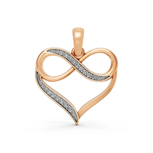 Colgante de Corazón Infinito con Diamante Cultivado en Laboratorio Certificado por IGI, Oro de 14 Quilates, 0.10 CTW, Oro Blanco Romántico con Baño de Rodio, para Compromiso - Product Image 1