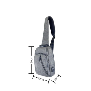 Bolso bandolera de lona con cierre de cremallera, diseño minimalista gris para viajes al aire libre, resistente al agua, para todas las estaciones - Product Image 6