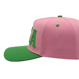 Casquette Snapback AKA Rose et Vert Unisexe Réglable avec Lettres Brodées – Style Décontracté Streetwear et Mode Grecque - Product Image 5