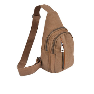 Canvas Sling Bag Vintage Casual Messenger Crossbody <b>Backpack</b> Durable Waterproof Multi Pocket Zipper Shoulder Travel Work Unisex - Product Image 3
