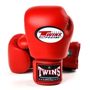 Red Twins Professional Muay Thai Boxing Gloves Made With Cowhide Leather Custom Made Sparring Gloves